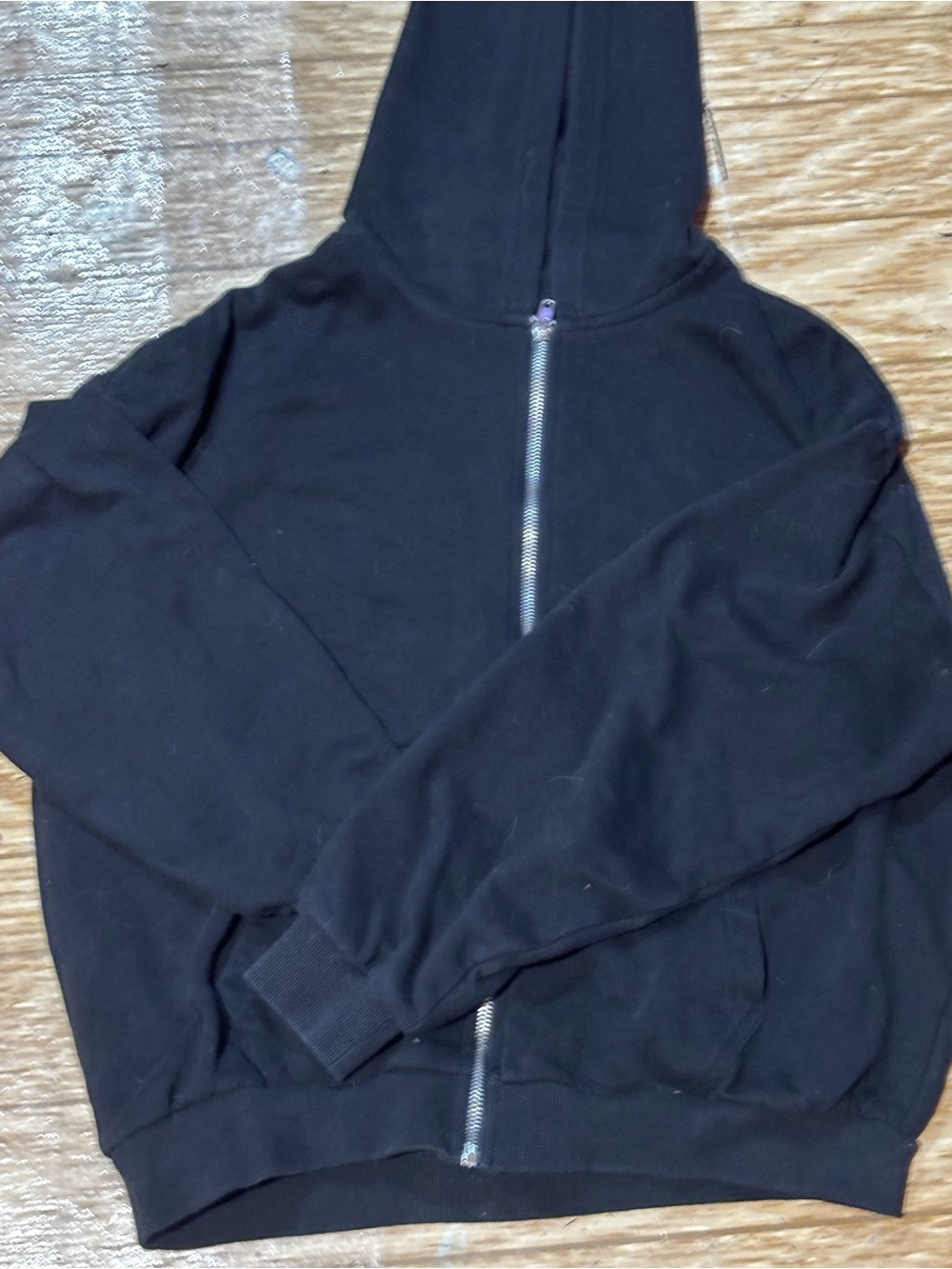 Women's Black Full-Zip Hoodie Sweatshirt